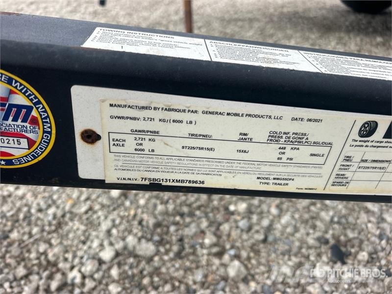 Generac MMF55DF4 44 kVA Mobile Generator Set Diesel Generators