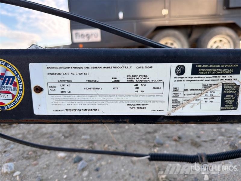 Generac MMG55DF4 44 kW Mobile Generator Set Diesel Generators