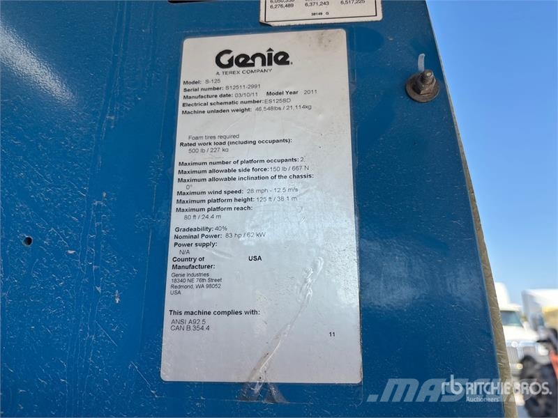 Genie S-125 4WD Diesel Telescopic Boom Lift 伸縮臂高空作業車