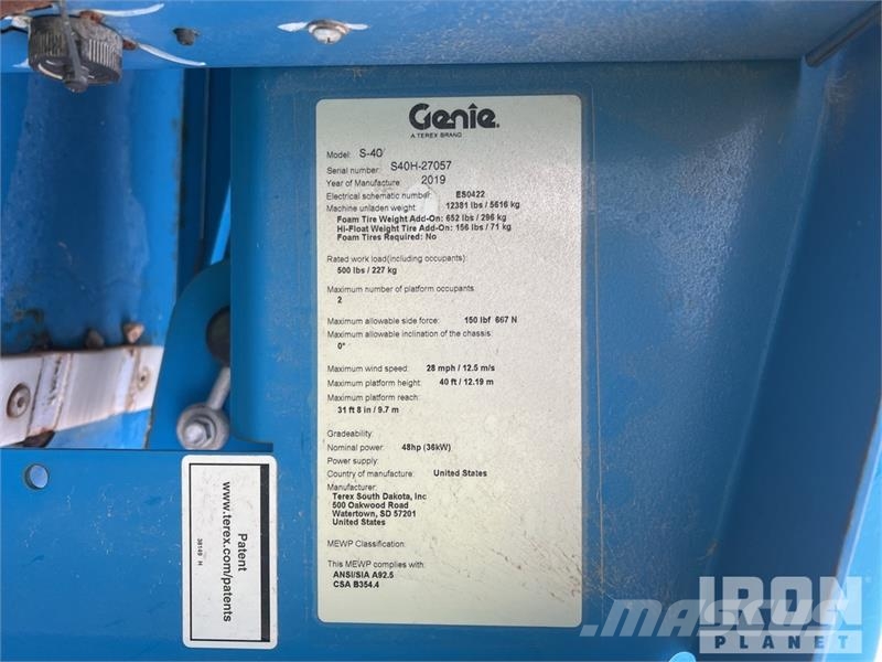 Genie S-40 4WD Diesel Telescopic Boom Lift Teleskopske dvižne ploščadi