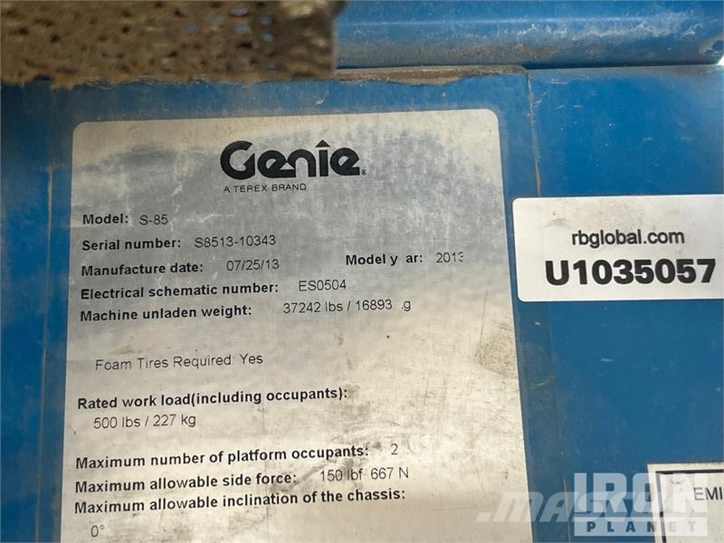 Genie S85 4WD Diesel Telescopic Boom Lift Teleskopske dvižne ploščadi