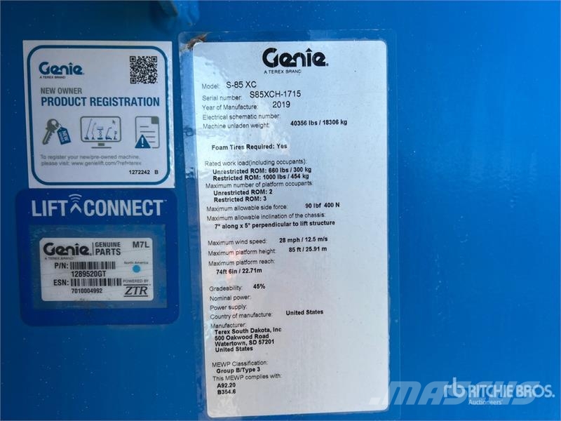 Genie S85 4WD Diesel Telescopic Boom Lift Телескопические подъемники
