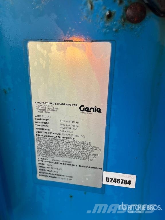 Genie TZ-34/20 Towable Lift Remorque nacelle
