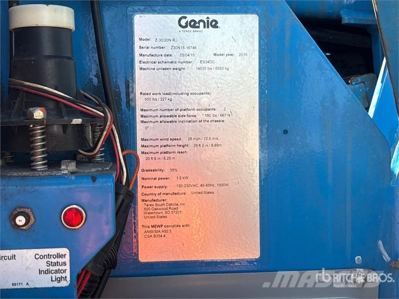 Genie Z-30/20N RJ 2WD Electric Articulating Boom Lift Gelenkteleskoparbeitsbühnen