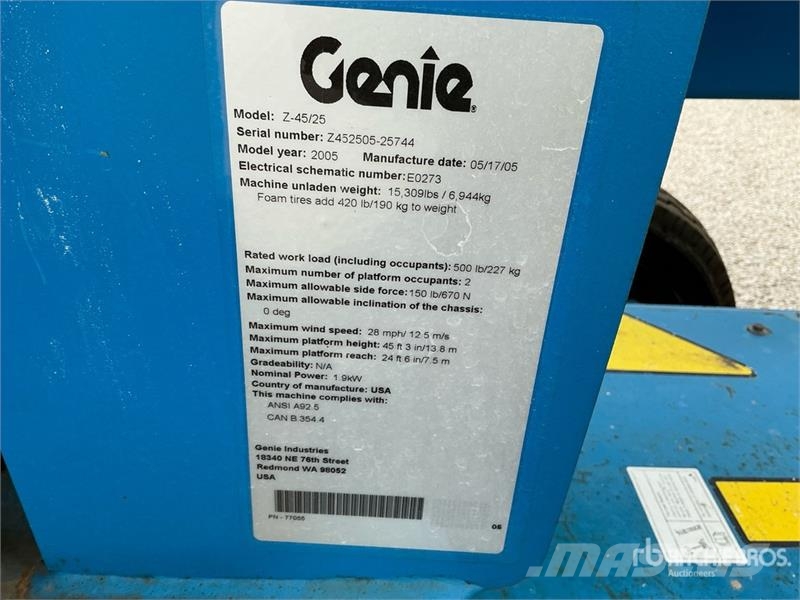 Genie Z-45/25 Electric Articulating Boom Lift Piattaforme a braccio articolato