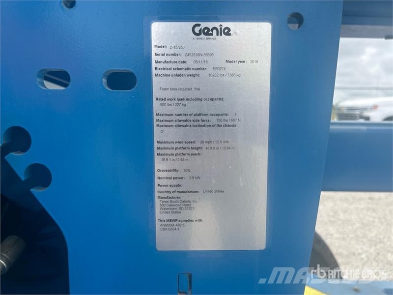 Genie Z-45/25J 2WD Electric Articulating Boom Lift Plataformas elevatórias articuladas