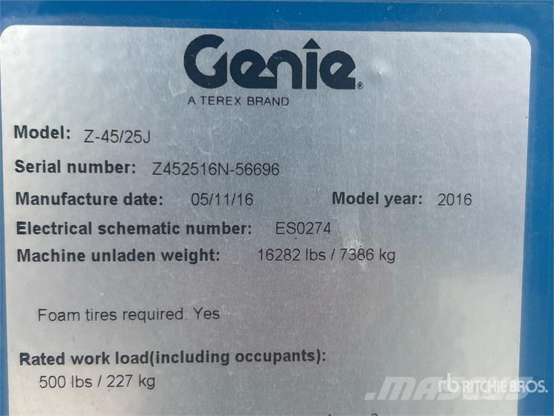 Genie Z-45/25J 2WD Electric Articulating Boom Lift Plataformas elevatórias articuladas