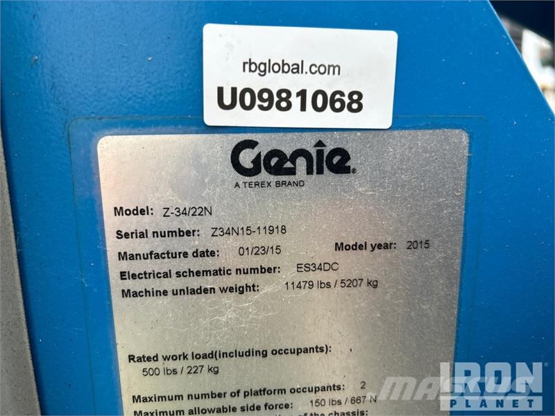 Genie Z34/22N 2WD Electric Articulating Boom Lift Zglobne dvižne ploščadi