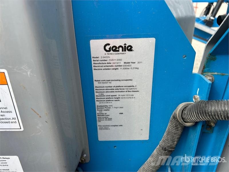 Genie Z34/22N 2WD Electric Articulating Boom Lift Zglobne dvižne ploščadi