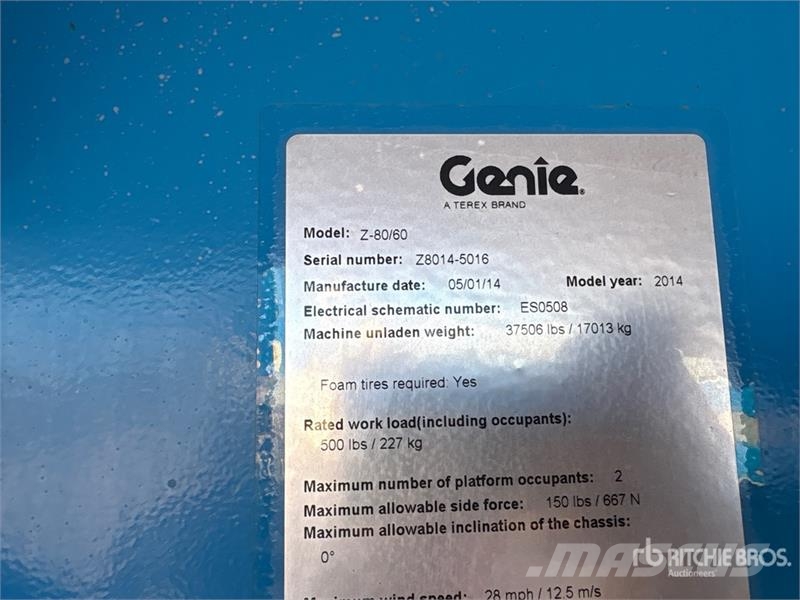 Genie Z80/60 4WD Diesel Articulating Boom Lift Gelenkteleskoparbeitsbühnen