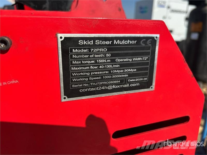  GIYI GY-72pro 72 in Skid Steer Mulcher (Unused) 林業用マルチャー