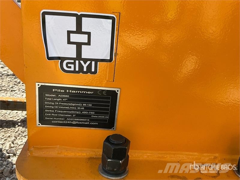 GIYI GY-AD680 Skid Steer Post Driver (Unused) Fencing equipment