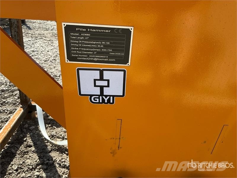 GIYI GY-AD680 Skid Steer Post Driver (Unused) Fencing equipment