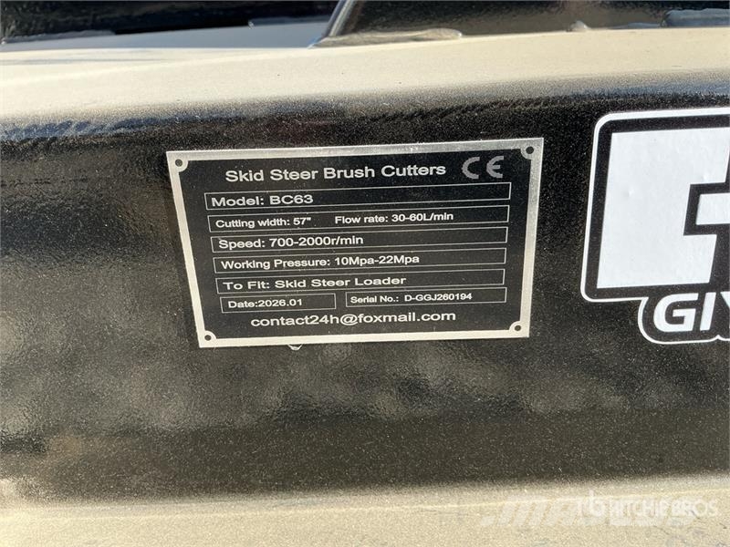  GIYI GY-BC63 60 in Skid Steer Brush Cutter (Unused Corta-césped delanteros y traseros