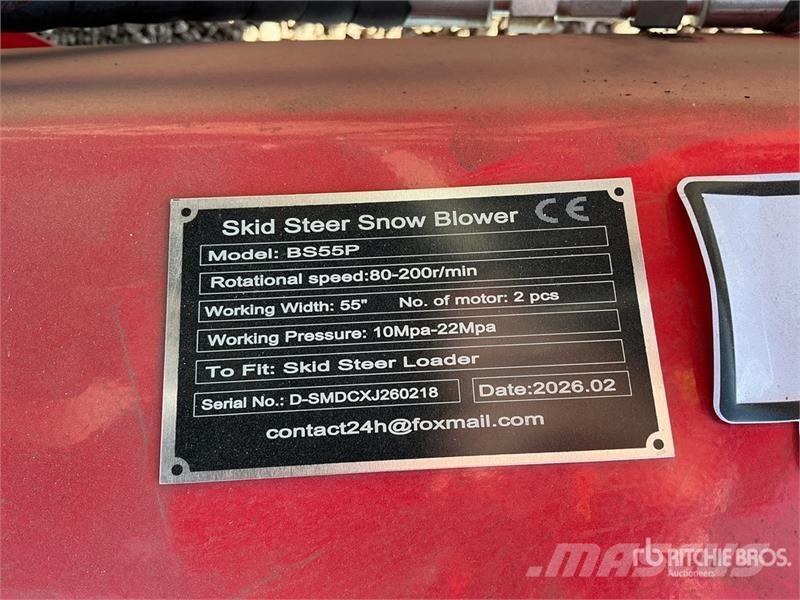 GIYI GY-BS57 55 in Skid Steer Snowblower (Unused) Snöslungor och -fräsar