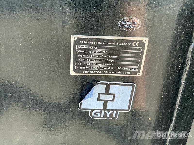 GIYI GY-BS72 72 in Skid Steer Sweeper (Unused) Harjad