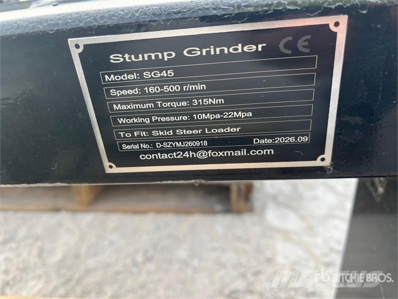 GIYI GY-BSG45 Skid Steer Stump Grinder (Unused) Power harrows and rototillers