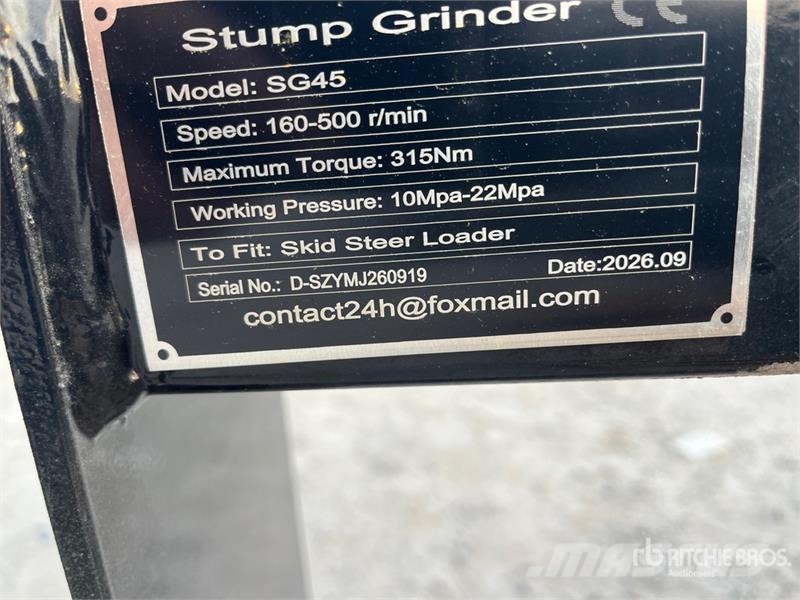 GIYI GY-BSG45 Skid Steer Stump Grinder (Unused) Power harrows and rototillers