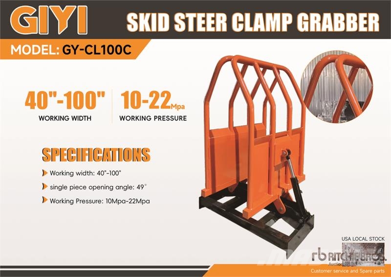 GIYI GY-CL100C 100 in Skid Steer Clamp Grabber (Un Other components