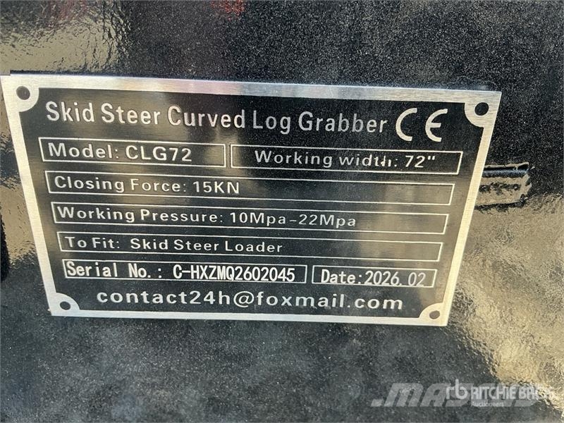  GIYI GY-CLG72 72 in Log Skid Steer Grapple (Unused 집게