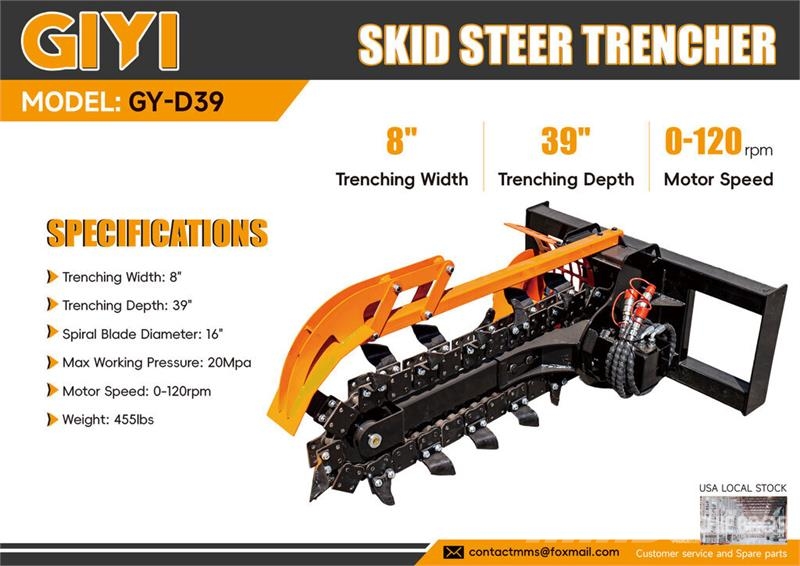  GIYI GY-D39 39 in Skid Steer Trencher (Unused) Rovokopači freze za kanale Trenčeri