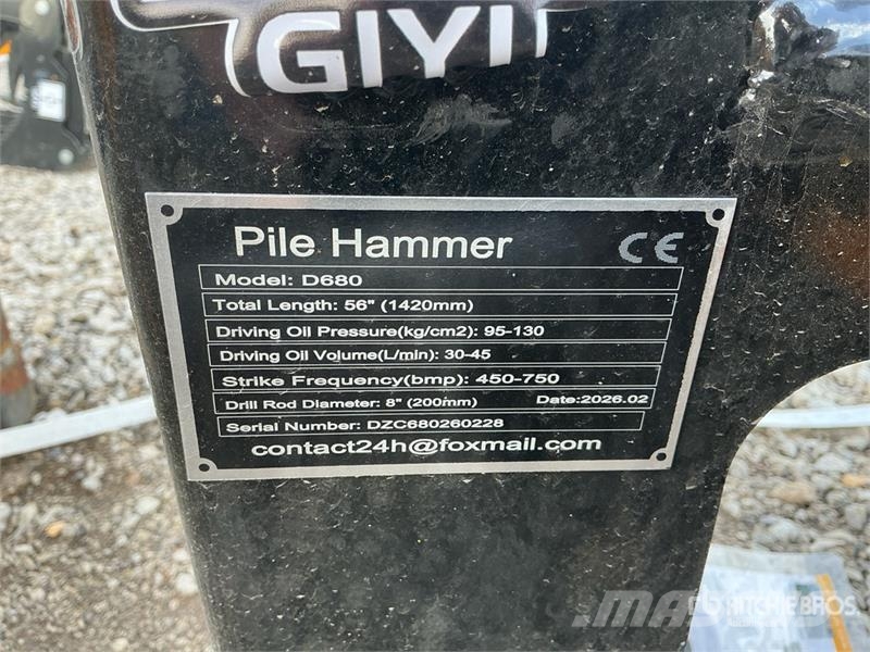 GIYI GY-D680 Skid Steer Post Driver (Unused) Sprzęt ogrodzeniowy