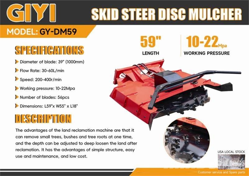 GIYI GY-DM59 39 in Disc Skid Steer Mulcher (Unused Trince forestali