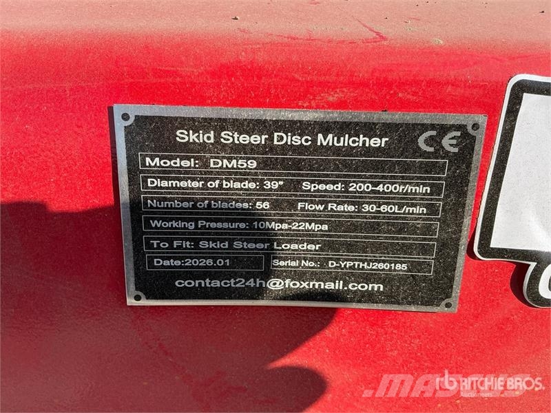 GIYI GY-DM59 39 in Disc Skid Steer Mulcher (Unused Lesné mulčovače