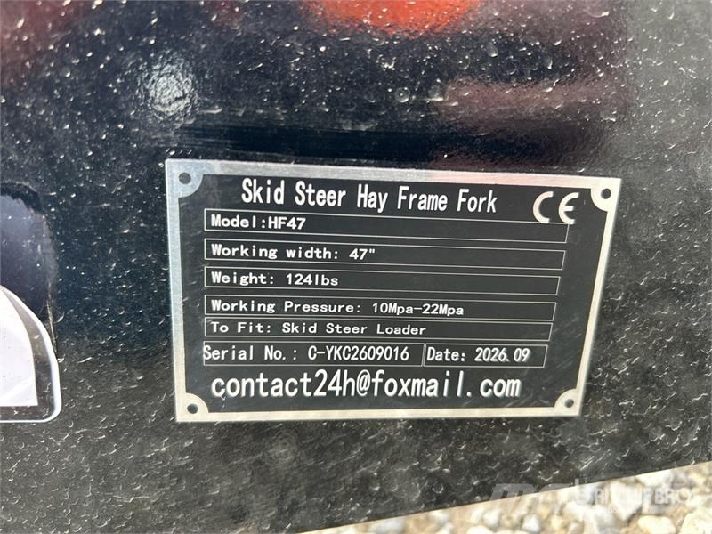  GIYI GY-HF47 45 in Skid Steer Bale Spear (Unused) Drugi deli