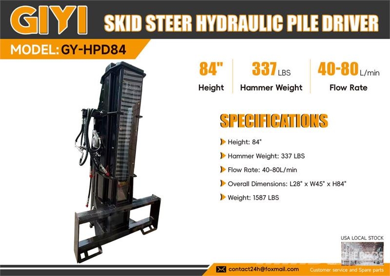 GIYI GY-HPD84 Hydraulic Skid Steer Drop Hammer (Un Other components