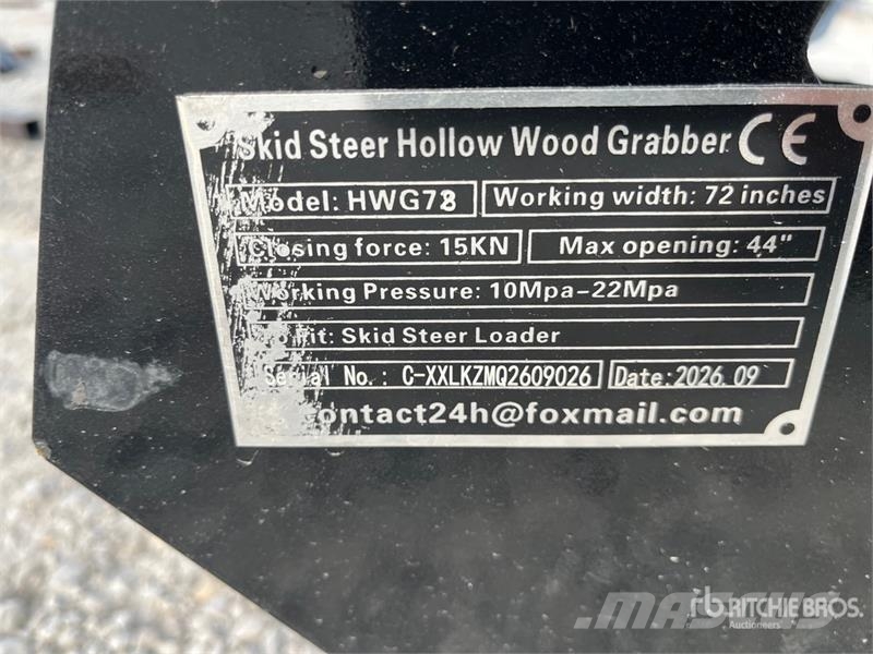  GIYI GY-HWG72 72 in Skeleton Skid Steer Grapple Bu Pinzas