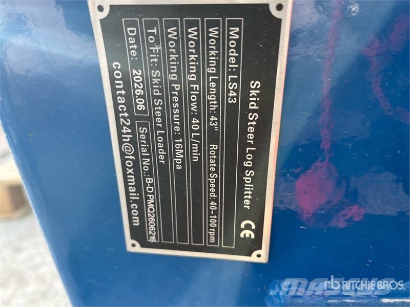 GIYI GY-LS43B 43 in Skid Steer Log Splitter (Unuse Fa hántoló, vágó, aprító