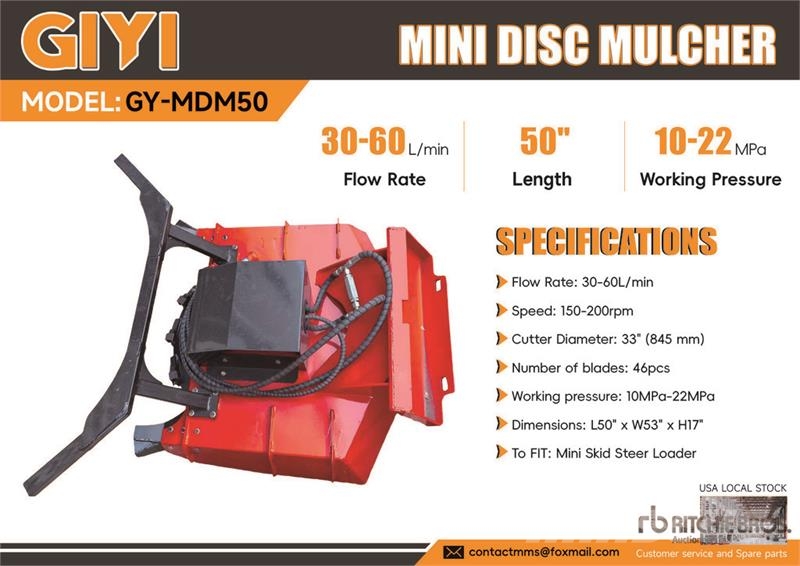 GIYI GY-MDM50 33 in Mini Disc Skid Steer Mulcher ( 松土机