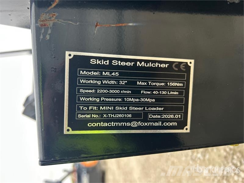 GIYI GY-ML45 32 in Skid Steer Mulcher (Unused) 林業覆蓋機