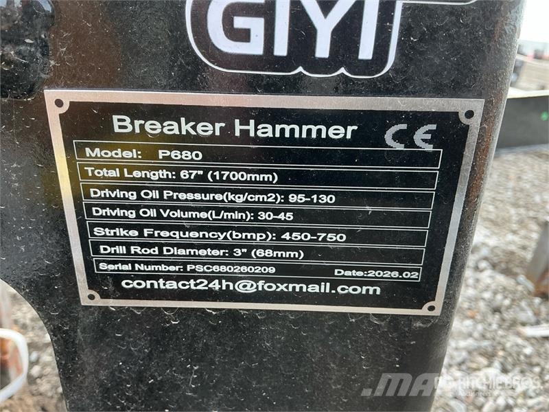 GIYI GY-P680 Skid Steer Breaker (Unused) Hidrauliniai kūjai / Trupintuvai