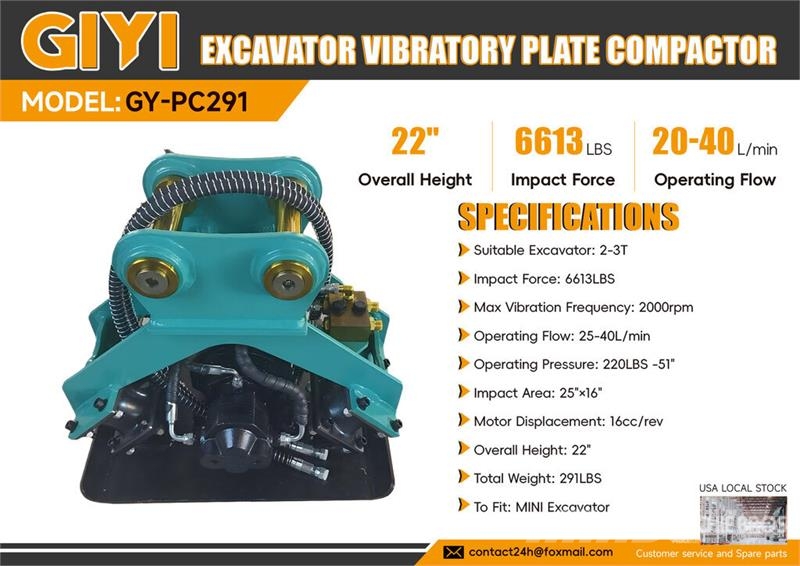 GIYI GY-PC291 Mini Excavator Vibratory Plate Compa Other components