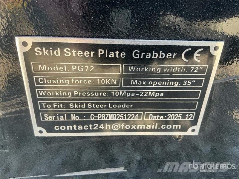  GIYI GY-PG72 72 in Skid Steer Grapple (Unused) 집게
