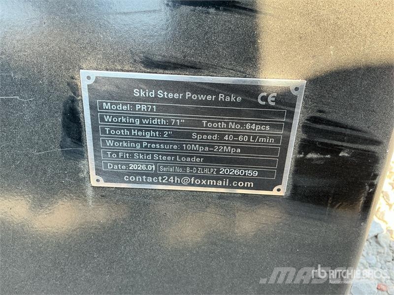  GIYI GY-PR71 72 in Skid Steer Power Rake (Unused) 耙與翻草機