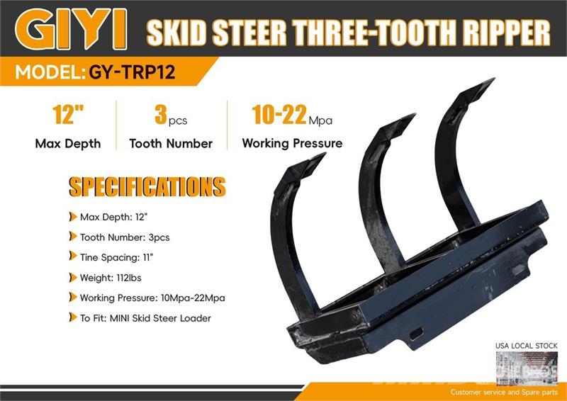 GIYI GY-TRP12 Mini Skid Steer Ripper Scarifier (Un Aufreisser
