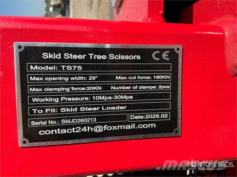 GIYI GY-TS75 29 in Skid Steer Tree Shear (Unused) Frézy, nožnice
