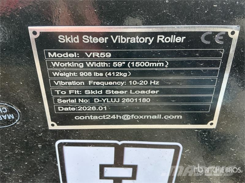  GIYI GY-VR59 59 in Skid Steer Vibratory Roller (Un Road Rollers