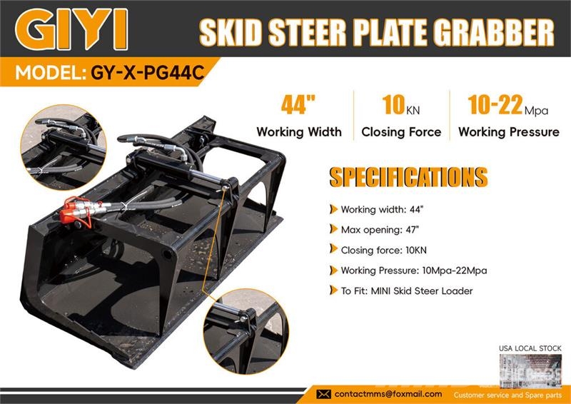 GIYI GY-X PG44C 44 in Mini Skid Steer Grapple (Unu Grijpers