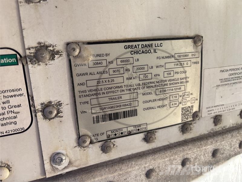 Great Dane 48 ft T/A Multi -Temp Refrigerated Trailer Kühlauflieger