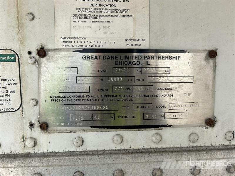 Great Dane 48 ft x 102 in T/A Multi -Temp Refrigerated Traile Poluprikolice hladnjače