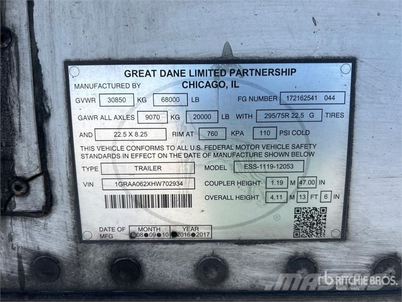 Great Dane 53 ft T/A Multi -Temp Refrigerated Trailer Semirremolques isotermos/frigoríficos