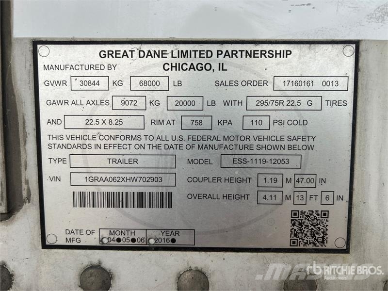 Great Dane 53 ft x 102 in T/A Multi -Temp Refrigerated Traile Hladilne polprikolice