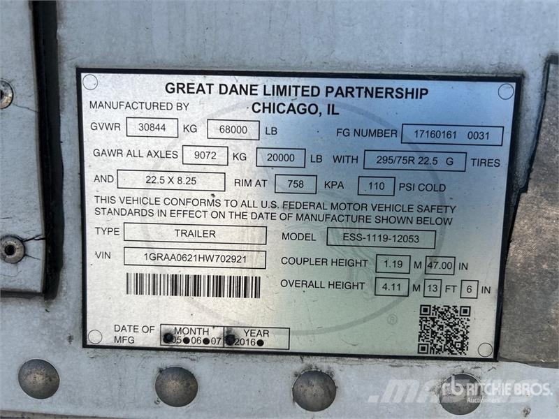 Great Dane 53 ft x 102 in T/A Multi -Temp Refrigerated Traile Semirremolques isotermos/frigoríficos