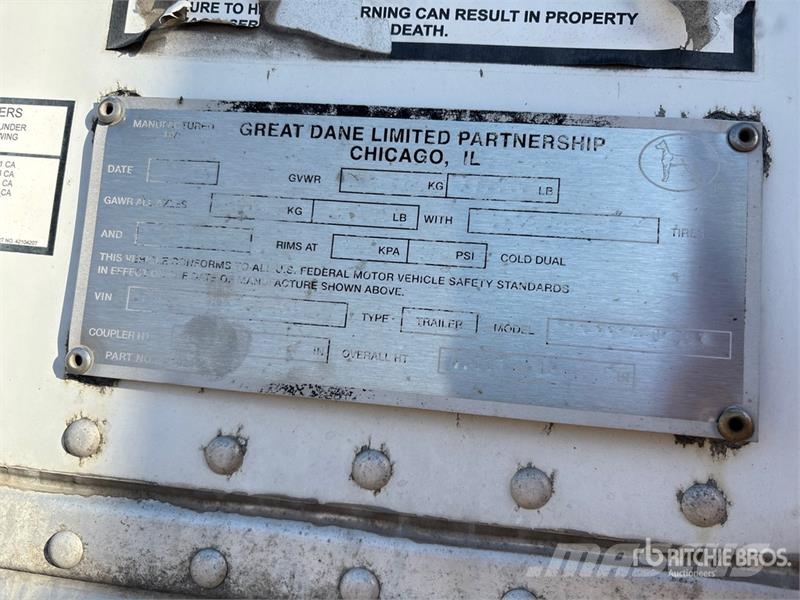 Great Dane CCC-3314-01053 53 ft x 102 in T/A Van Trailer مقطورات ذات هيكل صندوقي