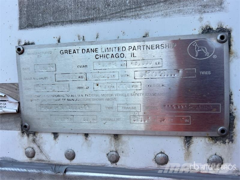Great Dane CCC-3314-01053 53 ft x 102 in T/A Van Trailer Fast kasse