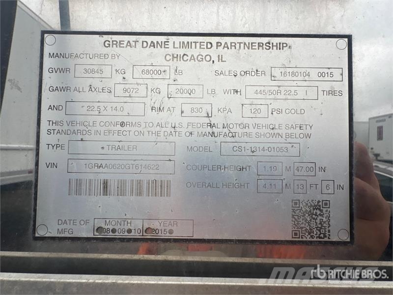 Great Dane CS1131401053 Van Body Trailers